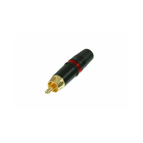 Rean NYS373-2 кабельный разъем RCA, типа папа, корпус черный-красный, золоченые контакты.