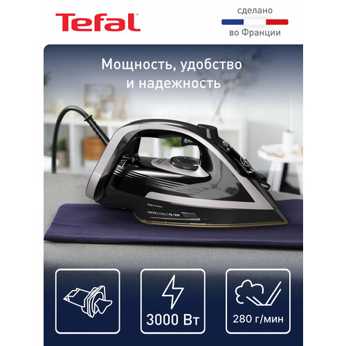Утюг Tefal Puregliss FV8082E0 с насадкой для деликатных тканей мощность 3000 Вт паровой удар 280 гмин автоотключение 10700₽