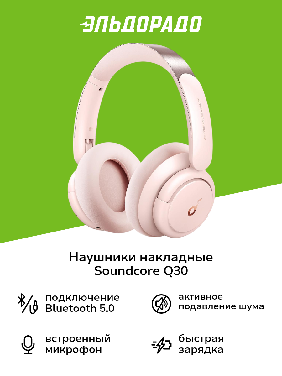 Наушники накладные Bluetooth Soundcore Q30 Sakura Pink v.2