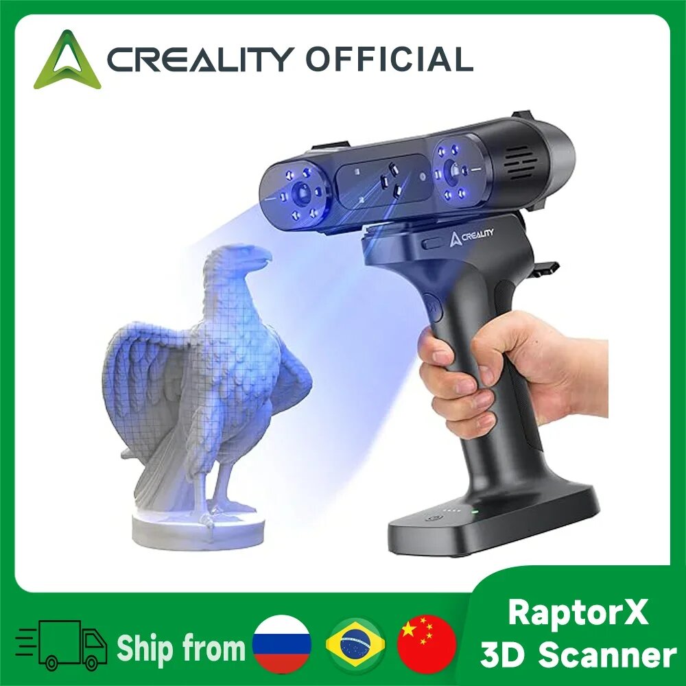 3D-сканер Creality RaptorX, беспроводной Wi-Fi, гибридный синий лазер и NIR-сканер для 3D-печати с точностью объема 0,02 мм + 0,06 мм/м, other