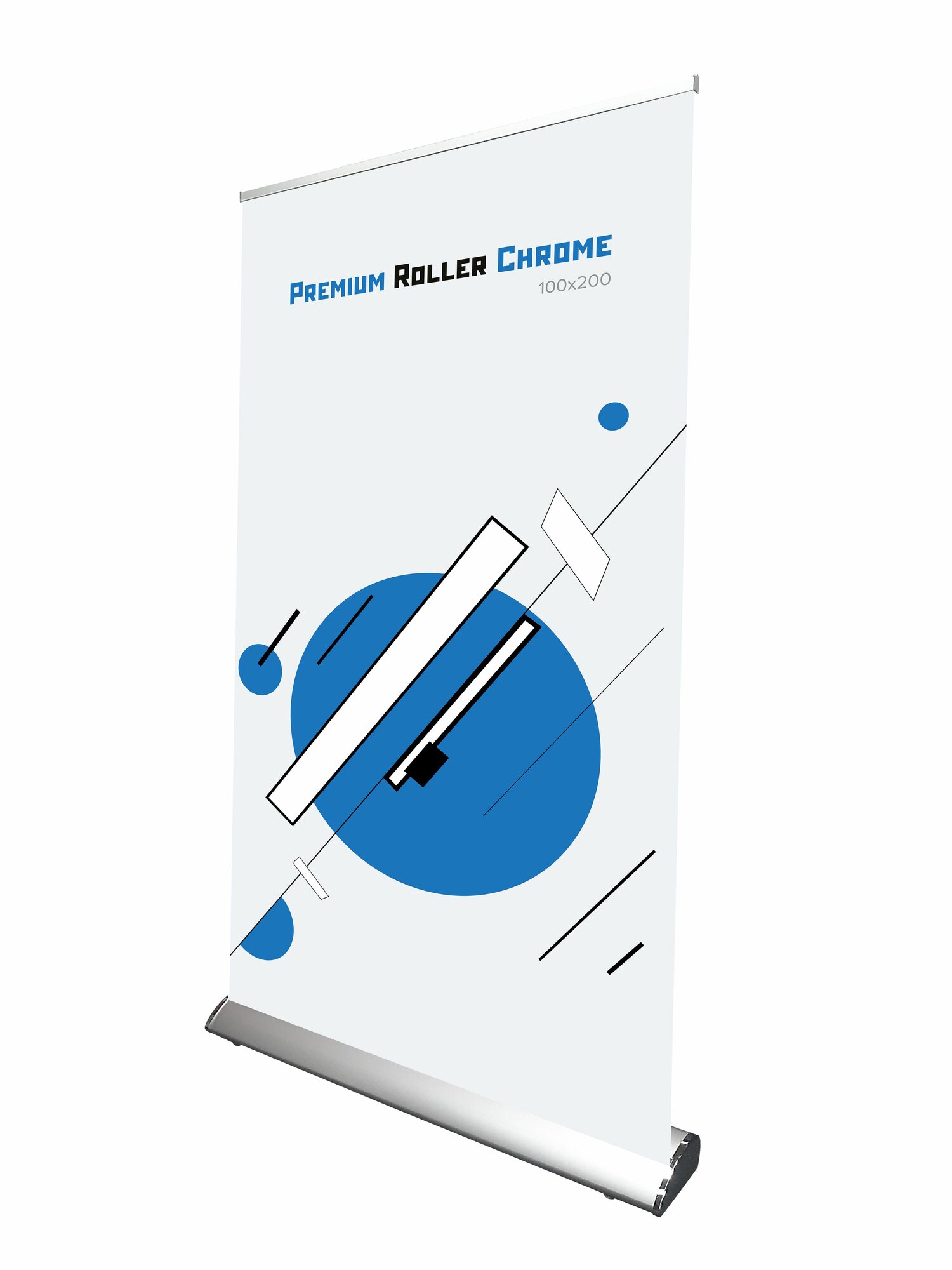 Мобильный стенд Roll-up(РоллАп) Premium Chrome "Капля" 85х200 см без полотна