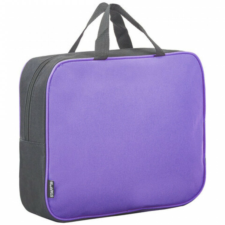 Папка на молнии с ручками STAFF EVERYDAY А4, 1 отделение, полиэстер, 80 мм, сиреневая, 270741