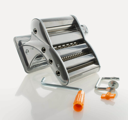 Изображение товара Тестораскатка Foodatlas FLY3150, для лапши, спагетти, ручная, струбцина, серебристый