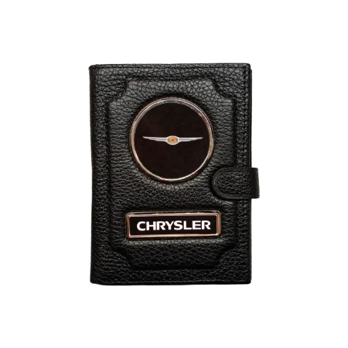 Обложка для автодокументов и паспорта Chrysler (крайслер) кожаная флотер 4 в 1