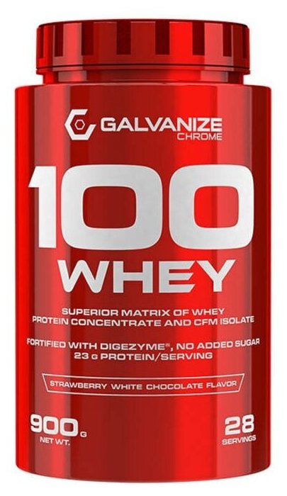 GALVANIZE 100 Whey 900 г (Strawberry White Chocolate Flavor)