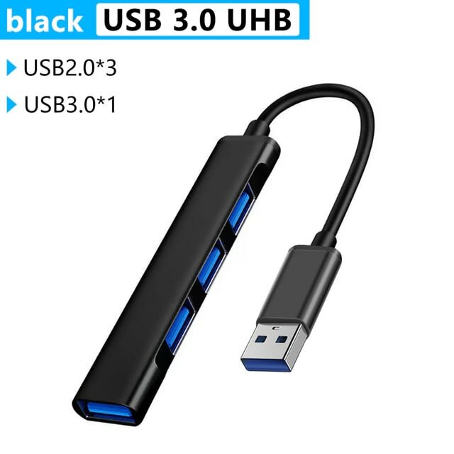 USB разветвитель hub 3.0/USB- 4 порта USB с высокой скоростью передачи данных. Разъем кабеля: USB.