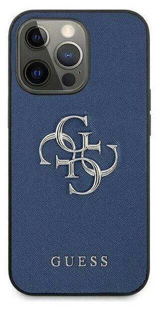 Чехол Guess PU Saffiano 4G Big metal logo Hard для iPhone 13 Pro, синий