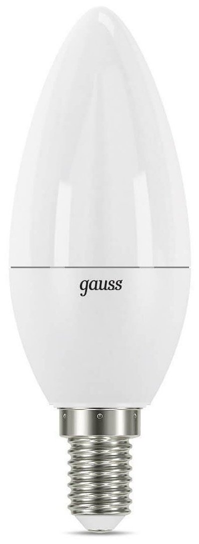 Светодиодная лампа GAUSS Свеча 7W 590lm 6500К E14 диммируемая LED 1/10/100