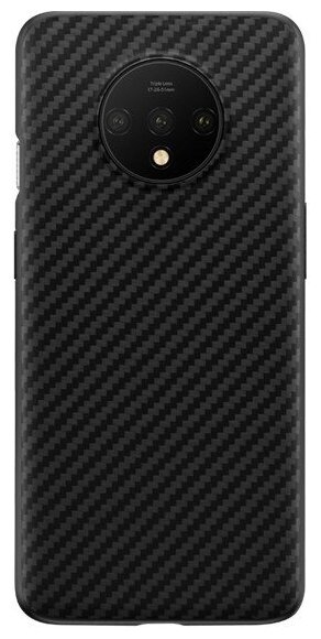Чехол накладка MyPads для OnePlus 7T Pro из карбона в черном цвете.
