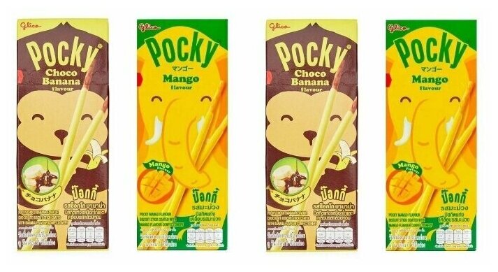 Палочки Pocky банан шоколад + Pocky манго 25 гр. (4 шт)