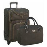Набор: чемодан + сумочка Borgo Antico. 6088 brown 26/18 - изображение