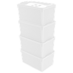 Корзина для хранения Лофт 5,3л с крышкой 4 шт / контейнер / хозяйственная коробка - изображение