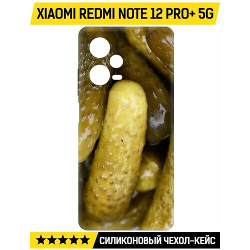 Чехол-накладка Krutoff Soft Case Огурчики для Xiaomi Redmi Note 12 Pro+ 5G черный чехол накладка krutoff soft case огурчики для realme 12 pro 5g черный