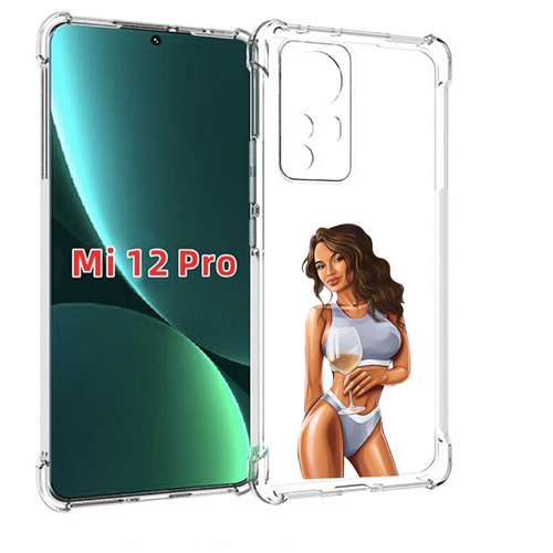 Чехол MyPads девушка-в-сером-купальнике- женский для Xiaomi 12S Pro задняя-панель-накладка-бампер