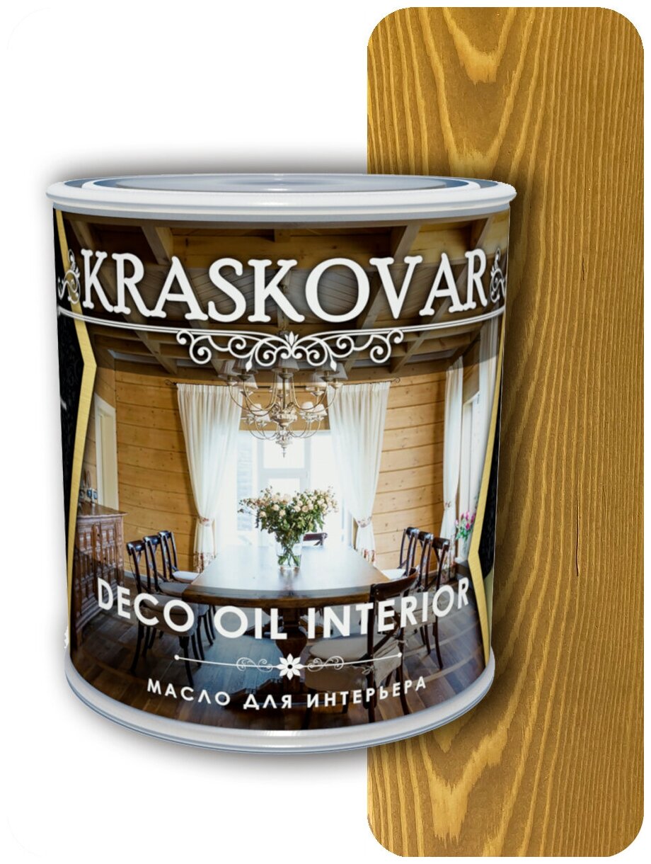 Kraskovar Deco Oil Interior масло для интерьерных работ дуб 0,75 - фотография № 1