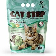 Cat Step Наполнитель растительный комкующийся Tofu Green Tea 2,8кг, 6л