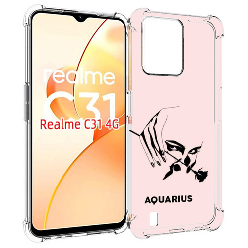 Чехол MyPads знак зодиака водолей 3 для OPPO Realme C31 задняя-панель-накладка-бампер чехол mypads знак зодиака лев 1 для oppo realme c31 задняя панель накладка бампер