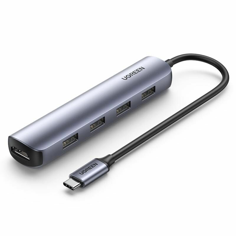 Адаптер Ugreen CM417 USB-C 5 в 1 HDMI 4x USB 30