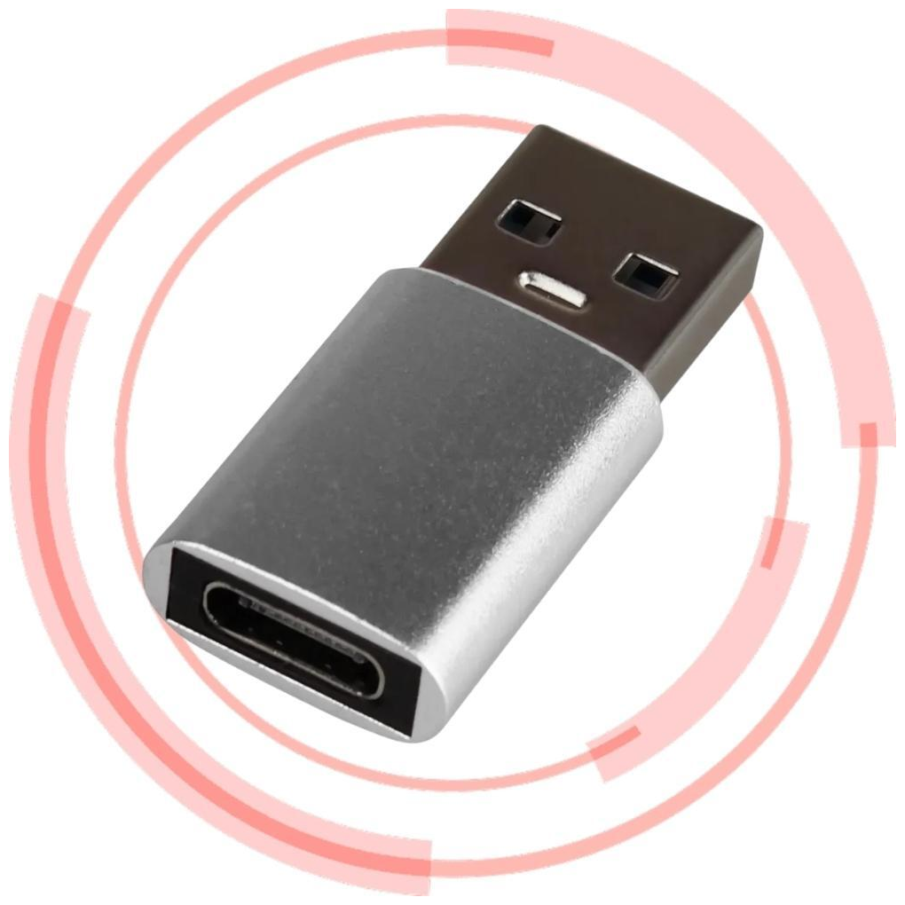 Переходник - адаптер USB 3.0 на Type-C для телефона компьютера планшета флешки принтера DU13 (Серый)