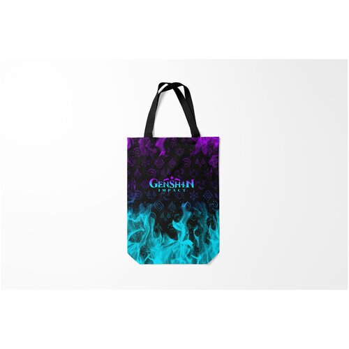 фото Сумка-шоппер / 31х42 см / геймерам / genshin impact неоновый огонь burnettie