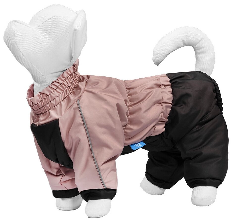 Yami-Yami Комбинезон для собак, на флисовой подкладке, коричнево-розовый, размер XL (спинка 37 см)