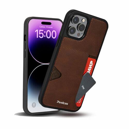 Чехол с карманом для карт на iPhone 12 Pro Max c защитой камеры