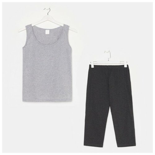 фото Майка и бриджи, цвет светло-серый и тёмно-серый, размер 56 rusexpress