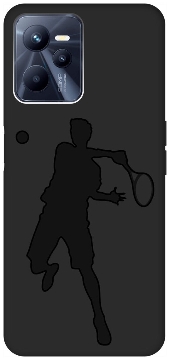 Матовый чехол Tennis для Realme C35 / Рилми С35 с 3D эффектом черный