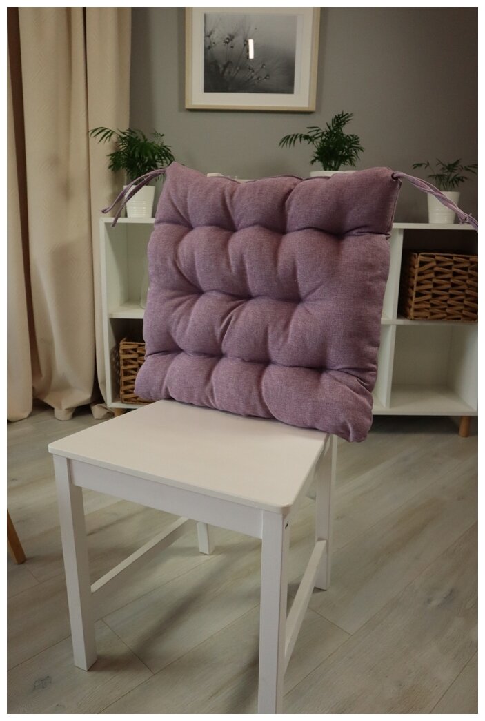 Подушка на садовый стул, 50х50 см сиреневый - фотография № 2