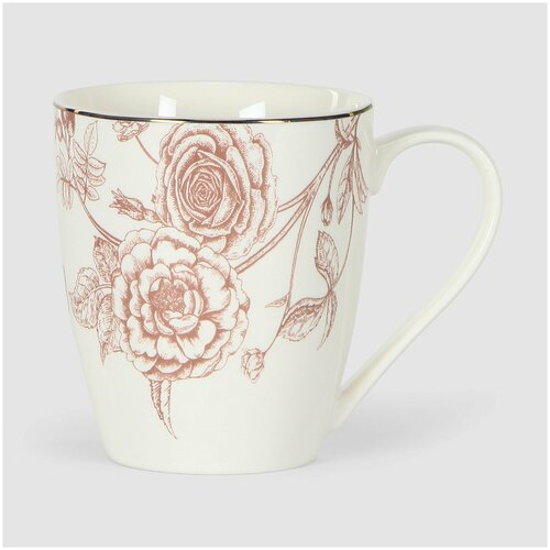 Кружка Milvis Гранат 360 мл золотая отводка фарфор