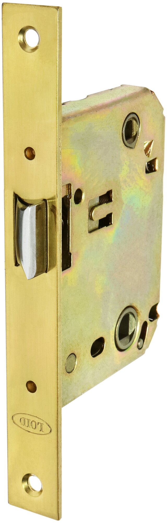 Врезной межкомнатный сантехнический дверной замок Loid M-2055 B (межосевое 70 мм) SB Матовое золото