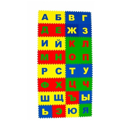 фото Развивающий коврик пазл детский русский алфавит 25х25 см, 32 детали eco-cover