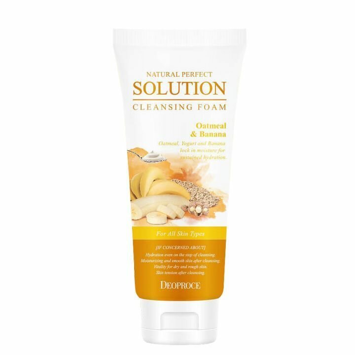 Пенка DEOPROCE NATURAL PERFECT SOLUTION CLEANSING FOAM OATMEAL & BANANA 170g - фото №8