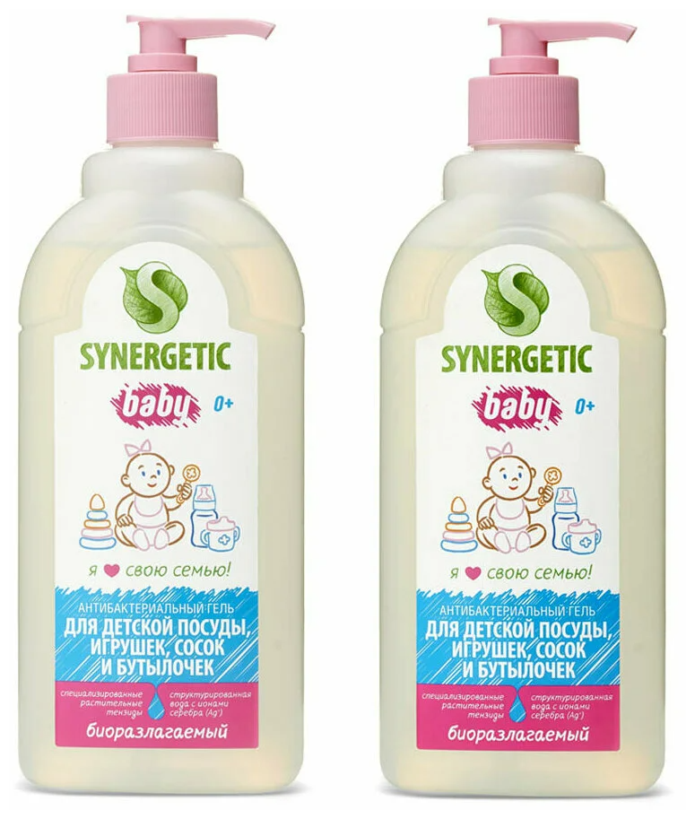 Synergetic гель для мытья детской посуды игрушек сосок и бутылочек Baby