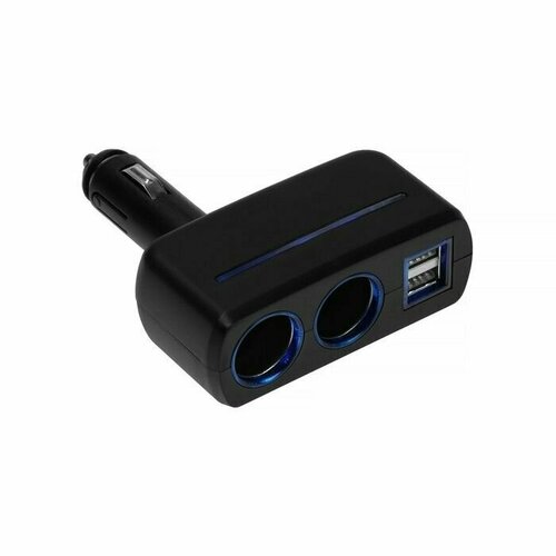 Разветвитель прикуривателя 12-24 В USB 2A подсветка 1187₽