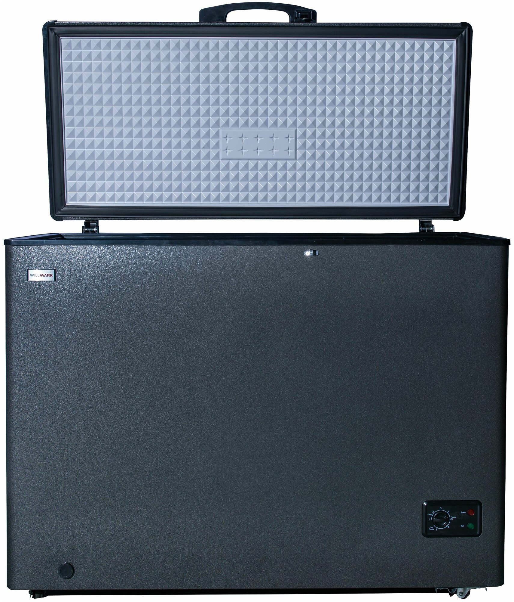 Морозильный ларь WILLMARK CF-387BS (333л +10/-28С А+ 2 корз FastFreeze BLACK STONE замок гар3г)