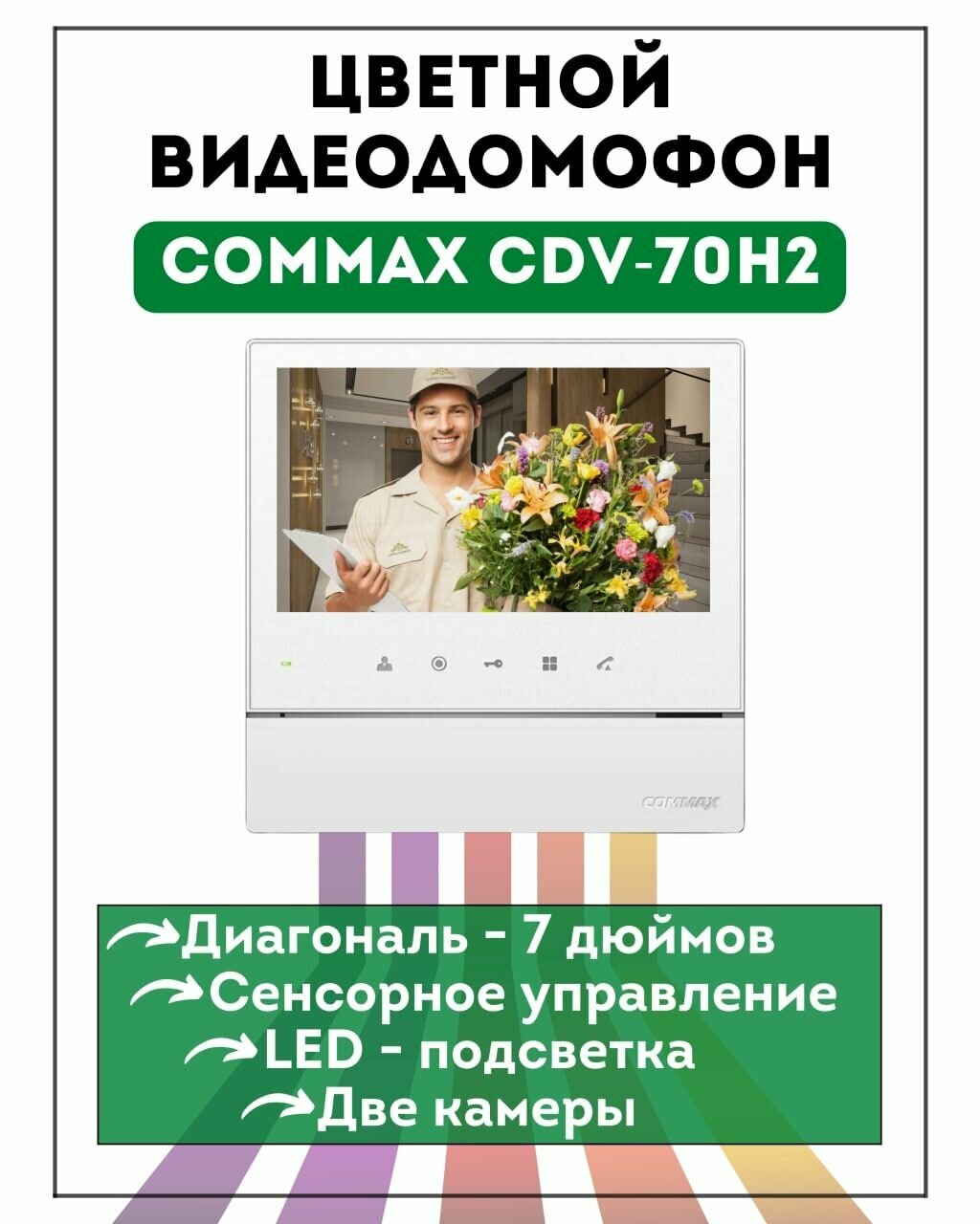 Видеодомофон цветной COMMAX CDV-70H2 белый