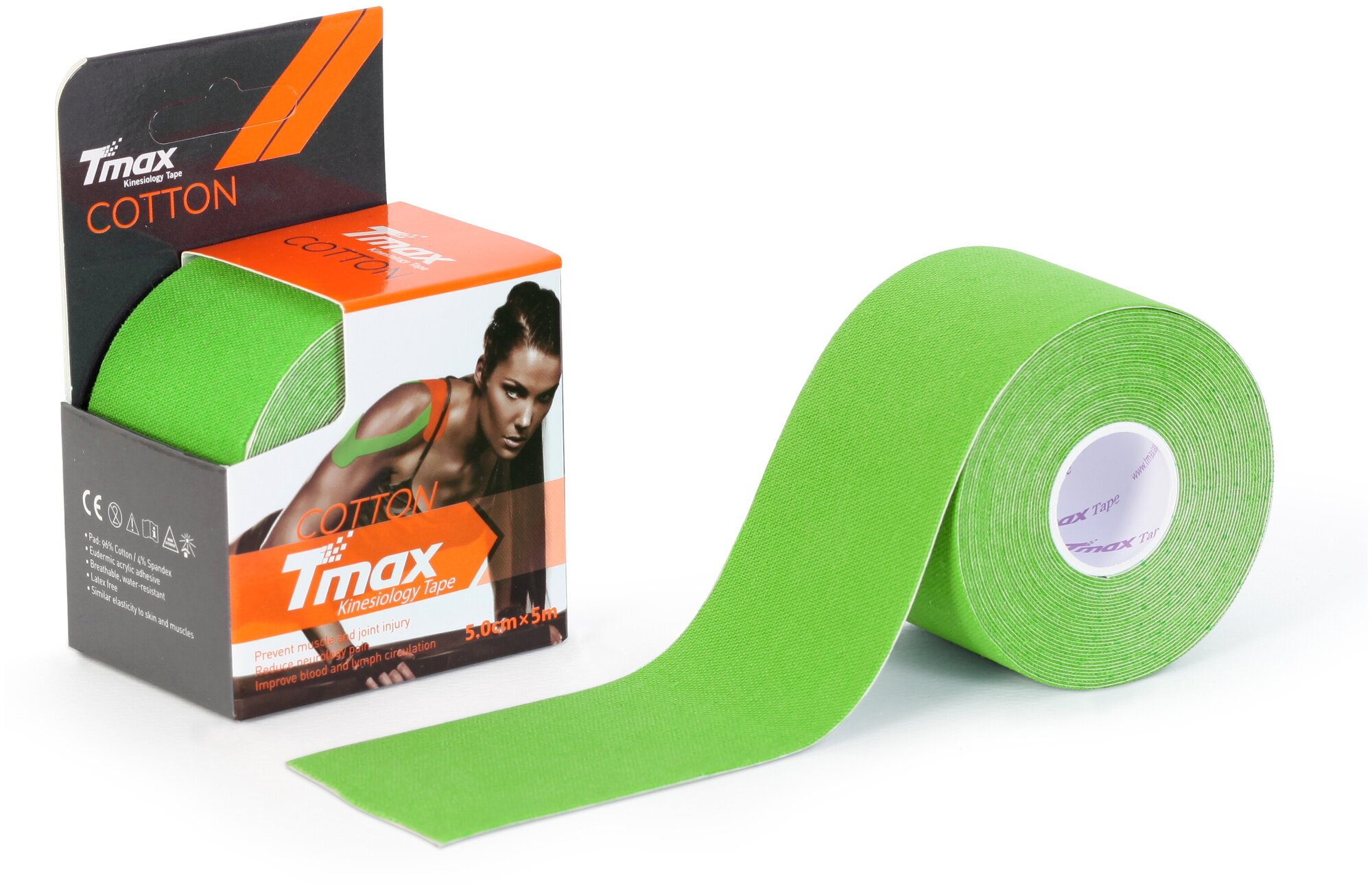 Кинезио тейп хлопок Tmax Extra Sticky 5см х 5м