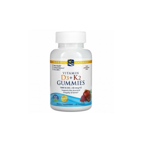 Nordic Naturals, жевательные конфеты с витаминами D3 и K2, гранат, 60 жевательных конфет, female  - купить