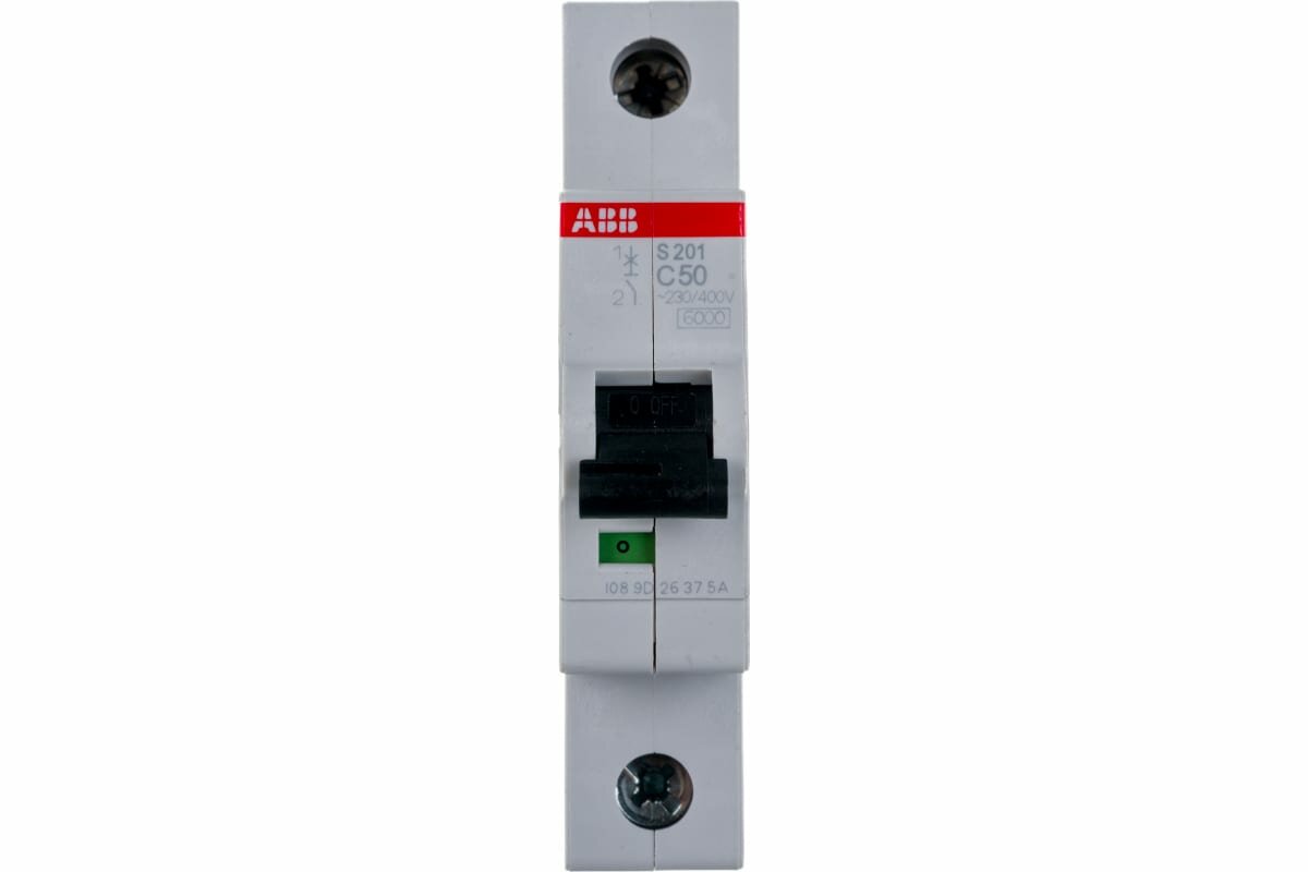 S201 C50 Автоматический выключатель 1-полюсный, 50А, 6кА (хар-ка C) ABB, 2CDS251001R0504 - фотография № 13