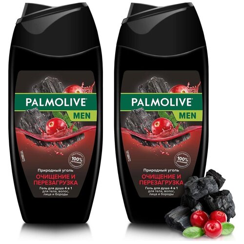 Palmolive гель для душа и шампунь 4 в 1 Men Очищение и перезагрузка, 250 мл х 2, 250 мл, 2 шт. palmolive гель для душа лимонный взрыв мужской 250 мл