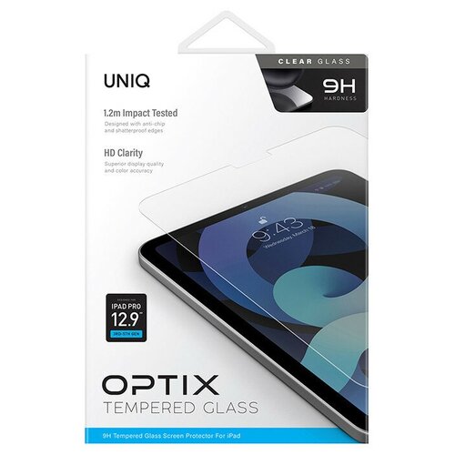 Защитное стекло Uniq OPTIX для iPad Pro 12.9 (2018/21/22), прозрачное