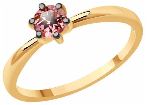 Кольцо Diamant, красное золото, 585 проба, турмалин, размер 17.5