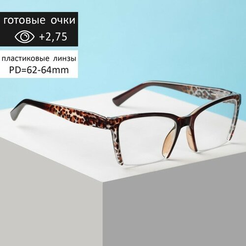Готовые очки Восток 6636, цвет коричневый, отгиб. дужка, +2,75