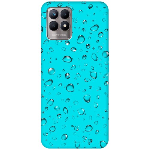 Матовый чехол Rain для Realme 8i / Рилми 8 ай с 3D эффектом бирюзовый матовый чехол sad cat для realme 8i рилми 8 ай с 3d эффектом бирюзовый