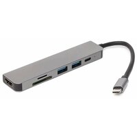 Адаптер 6 в 1 BYL-2010 - USB Type-C в PD/HDTV / USB3.0x2 / TF/SD - 4K UHD