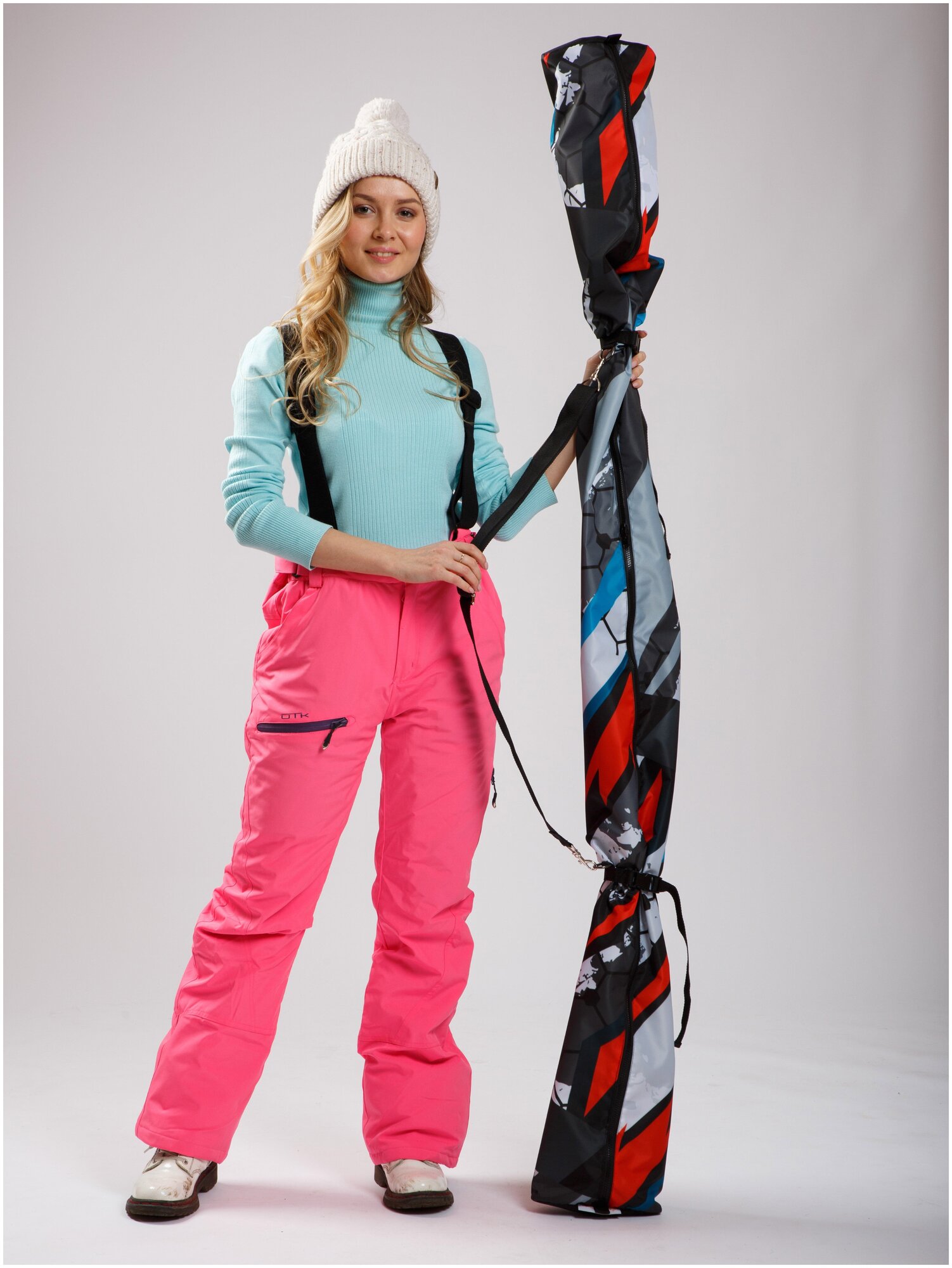Чехол для беговых лыж Case For Scooter на 1-2 пары, лыжный чехол, лыжная сумка, серый, 175 см