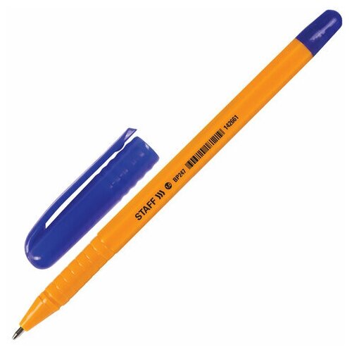 Ручка шариковая STAFF "EVERYDAY BP-247 Orange", синяя, шестигранная, корпус оранжевый, линия письма 0,5 мм, 142661