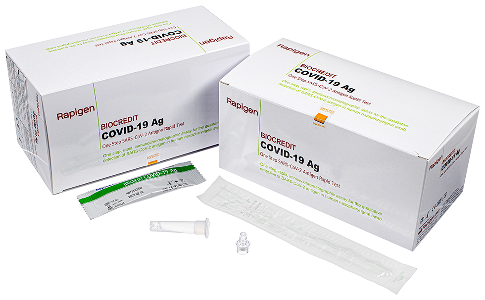 BIOCREDIT COVID-19 Ag экспресс тест на коронавирус в мазке из носоглотки тест на ковид антиген sars cov 2 RapiGEN Южная Корея 20 шт.