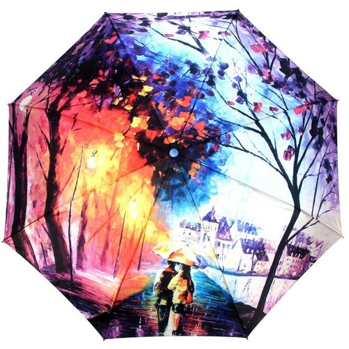 фото Зонт автомат, 3 сложения, купол 104 см., 8 спиц, чехол в комплекте, для женщин, мультиколор universal